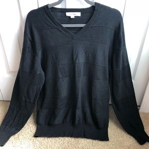 Men’s Lg Calvin Klein Striped V neck Sweater